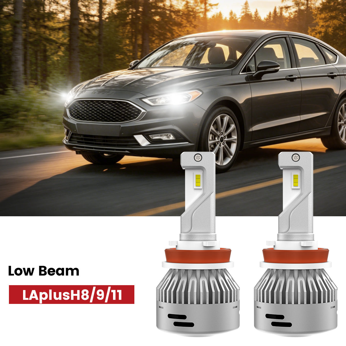 Lasfit H11 led low beam bulbs fit for 2018-2020 Ford Fusion