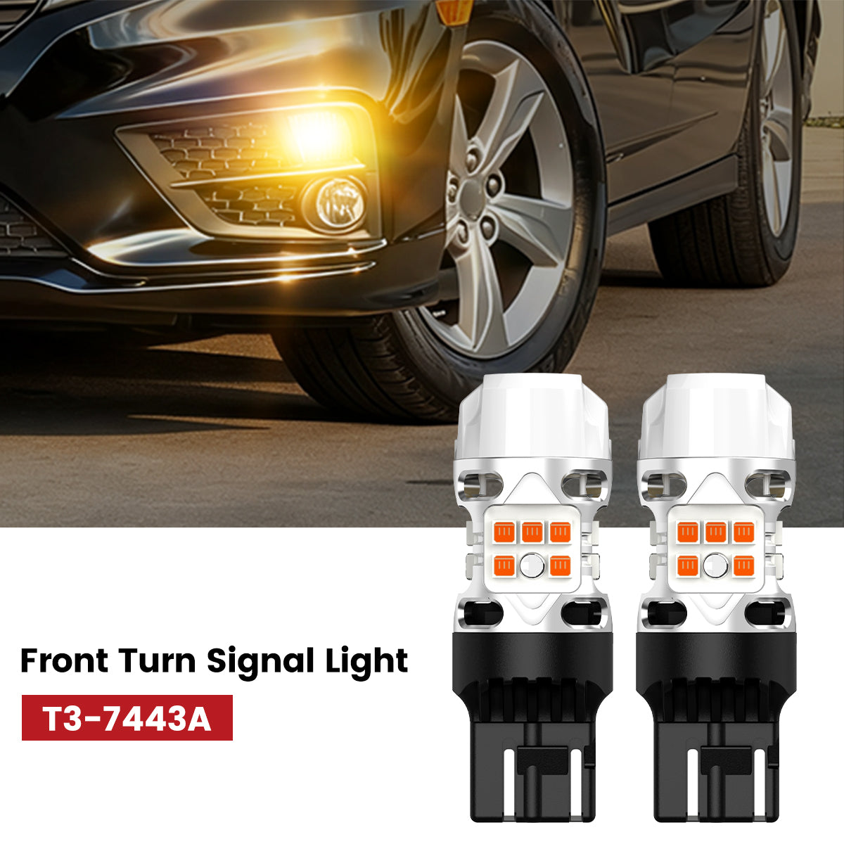 Lasfit 7443 amber led front turn signal lights fit for 2018-2020 Honda Odyssey