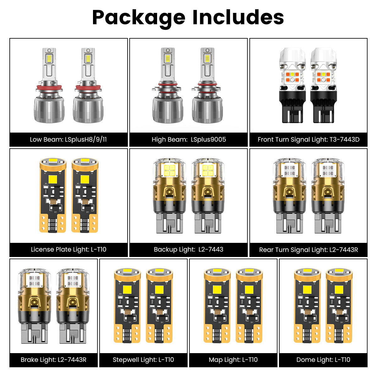 Lasfit combo package led bulbs for 2018-2020 Honda Odyssey LX