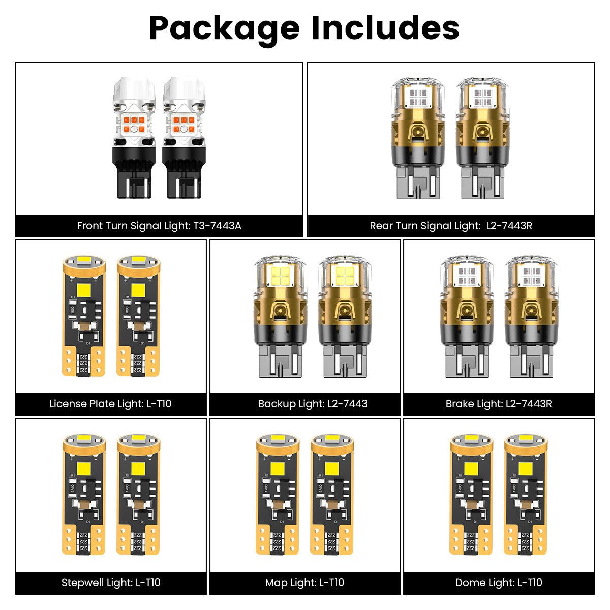 Lasfit combo package led bulbs for 2018-2020 Honda Odyssey Touring/Elite