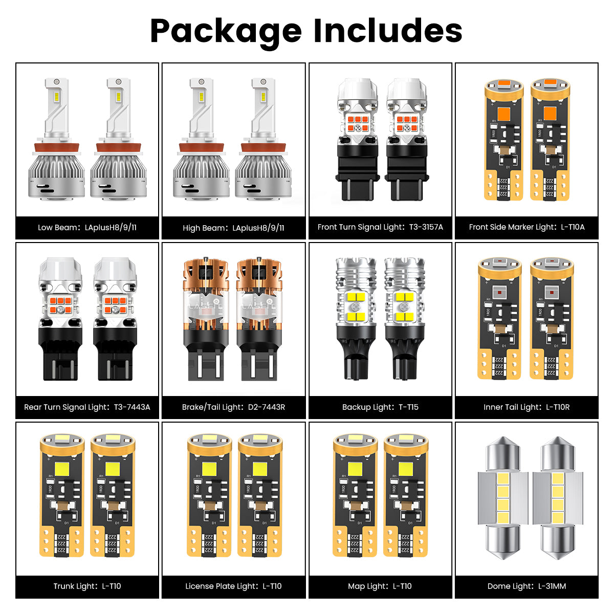 Combo package led bulbs for 2018-2020 Nissan Kicks SV