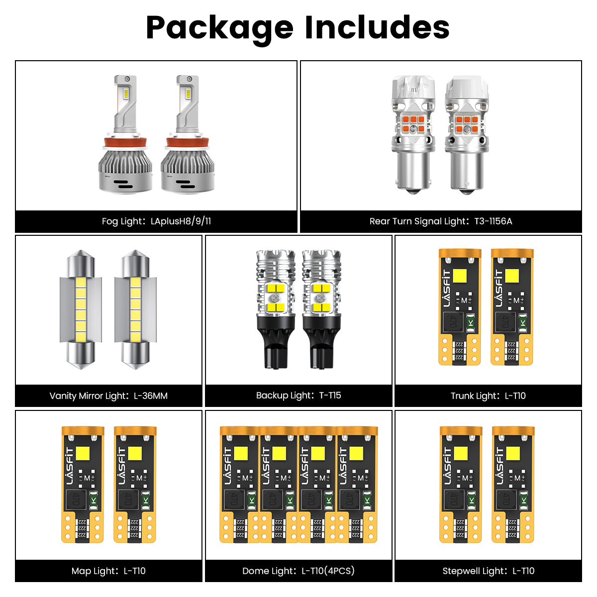 Lasfit combo package led bulbs for 2018-2020 Volkswagen Altas