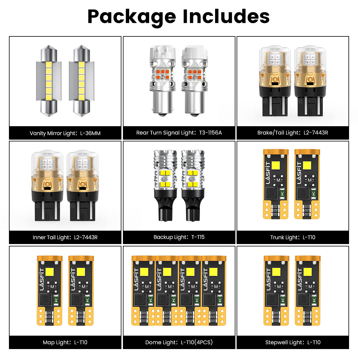 Lasfit combo package led bulbs for 2018-2020 Volkswagen Altas