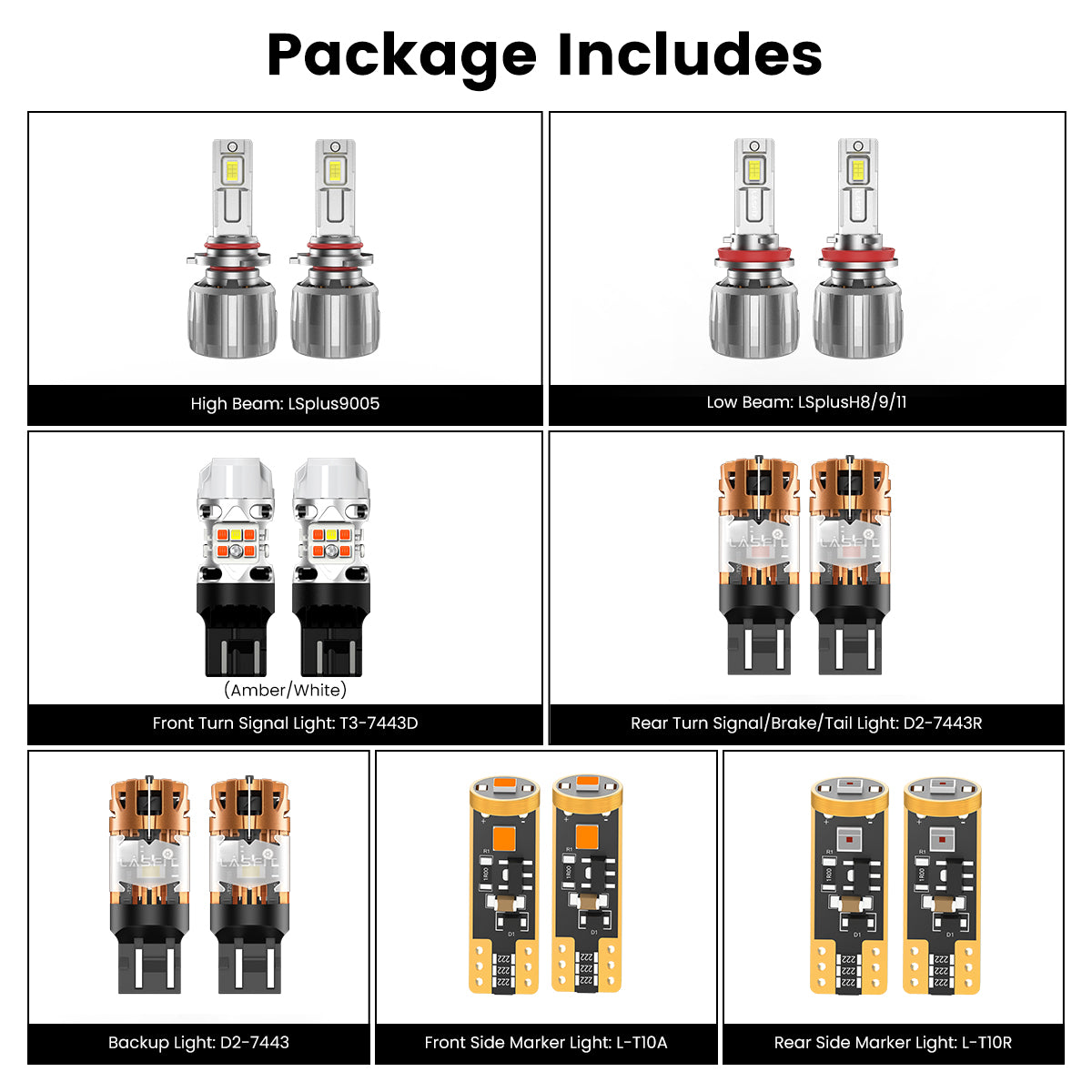 Lasfit combo package led bulbs for 2018-2021 Jeep Compass Sport
