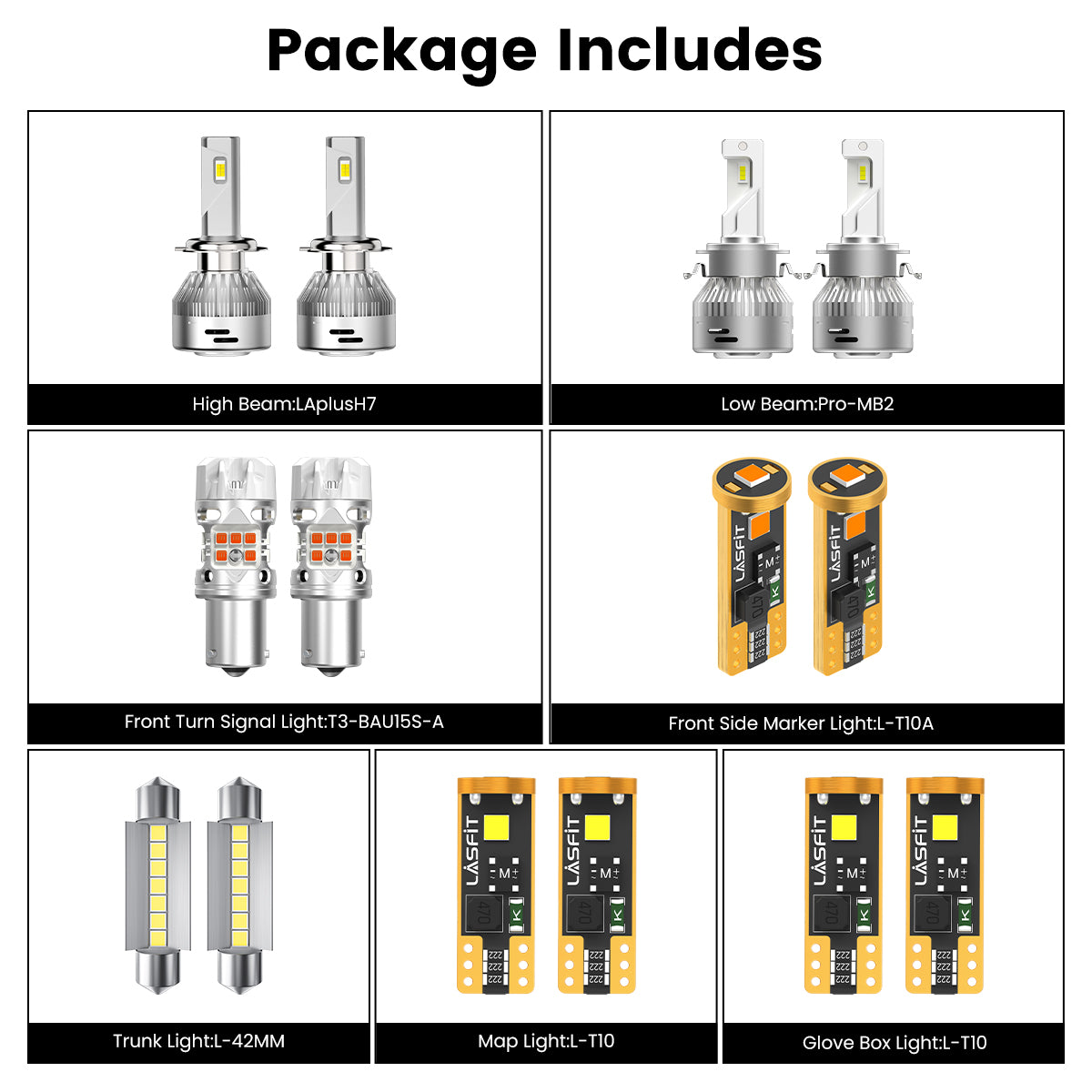 Lasfit combo package led bulbs for 2018-2021 Volkswagen Tiguan S/SE W/0 Fog Lights