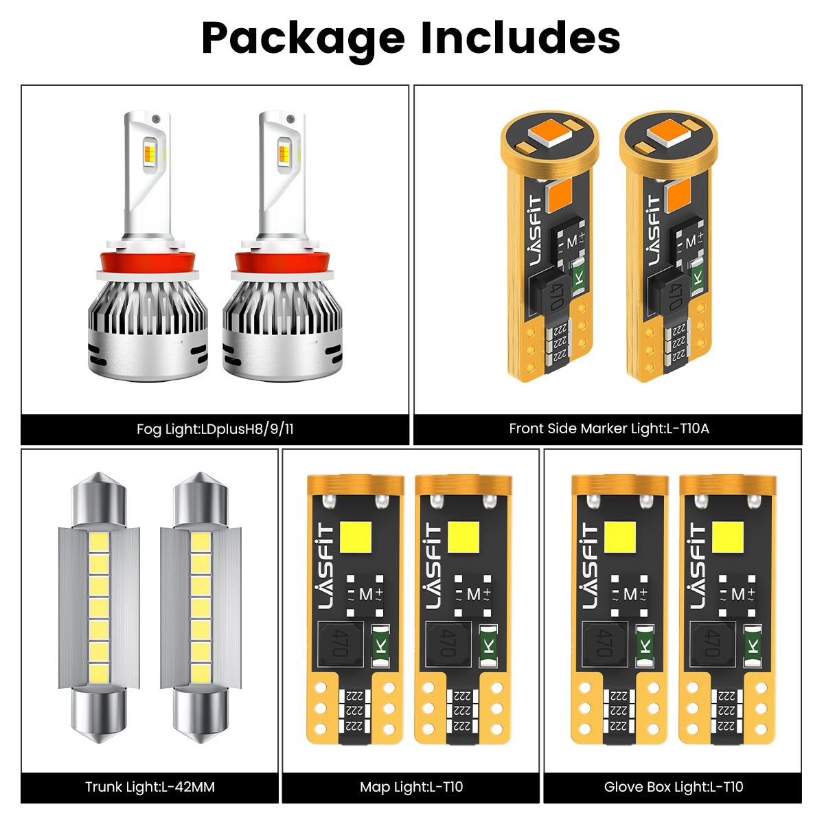 Lasfit combo package led bulbs for 2018-2021 Volkswagen Tiguan SEL Premium/SEL Premium R-Line