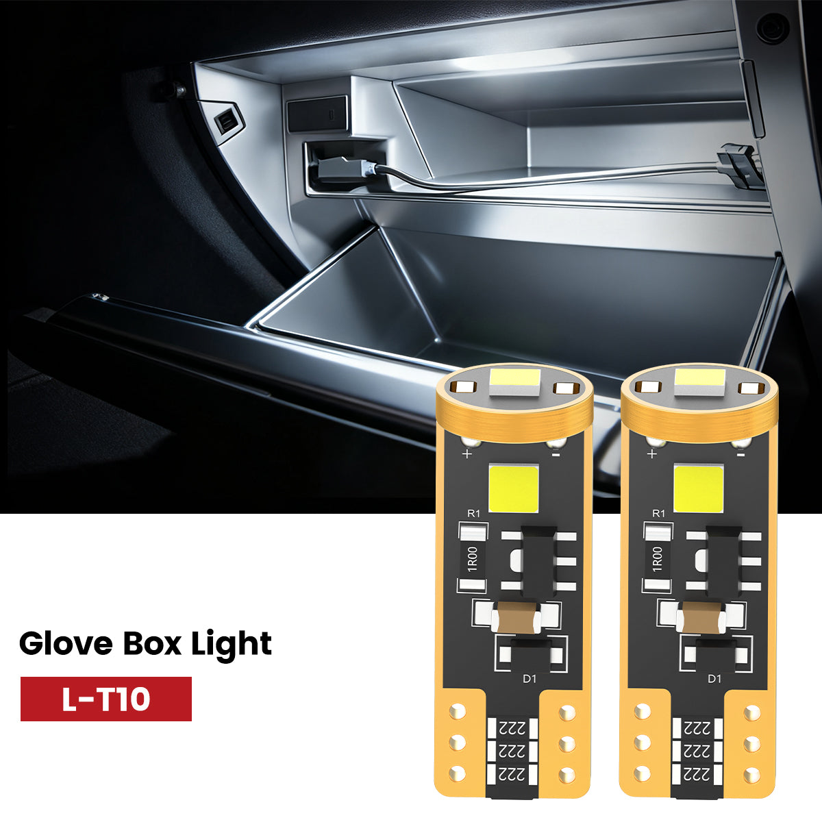 Lasfit 168 led glove box lights fit for 2018-2023 Ford Mustang