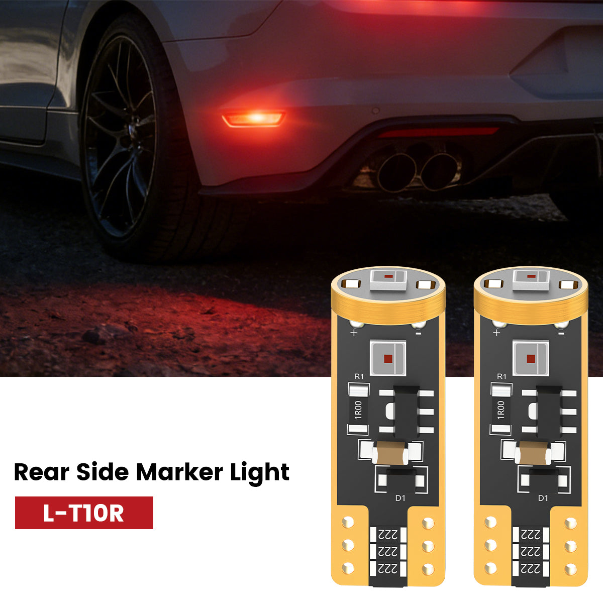 Lasfit 168 led rear side marker lights fit for 2018-2023 Ford Mustang