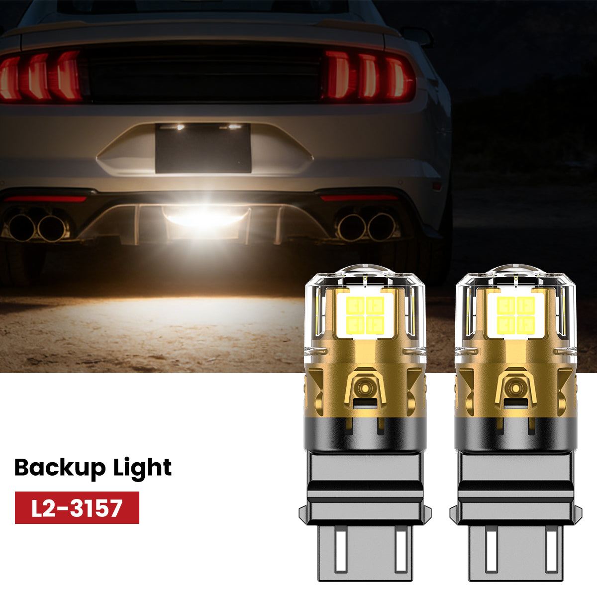Lasfit 3157 led backup lights fit for 2018-2023 Ford Mustang