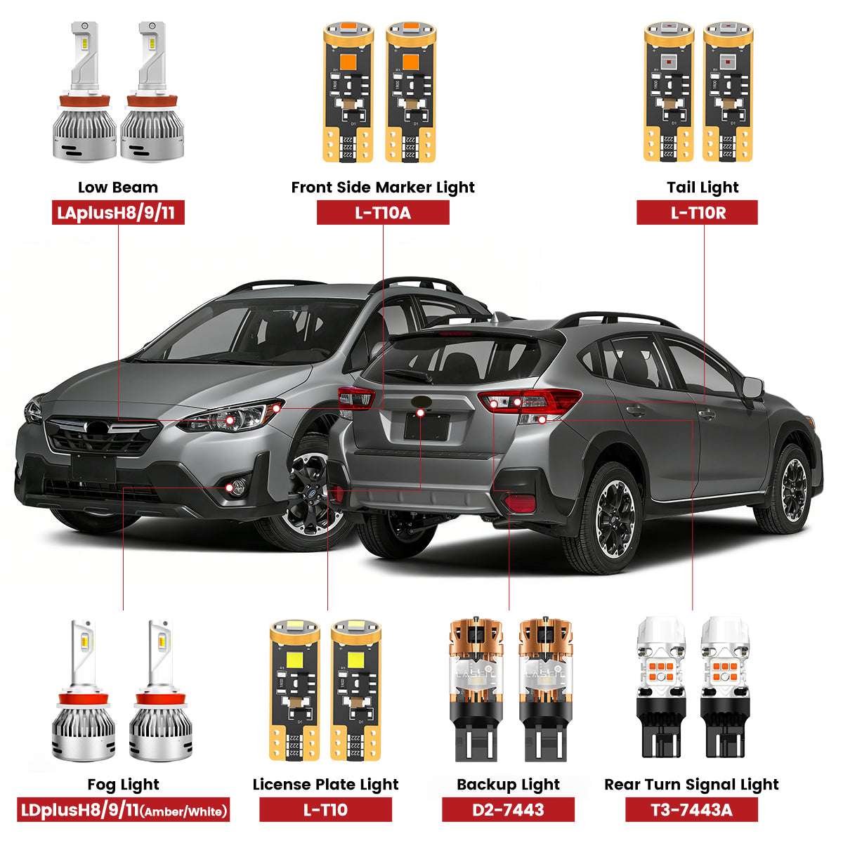 Lasfit led bulbs for 2018-2023 Subaru Crosstrek