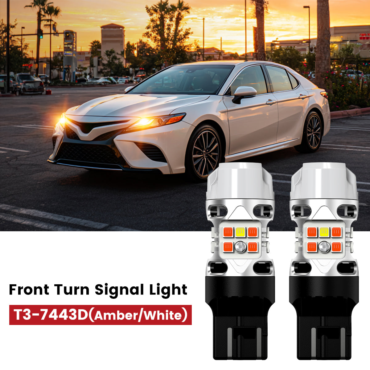 Lasfit 7443 led front turn signal lights fit for 2018-2024 Toyota Camry