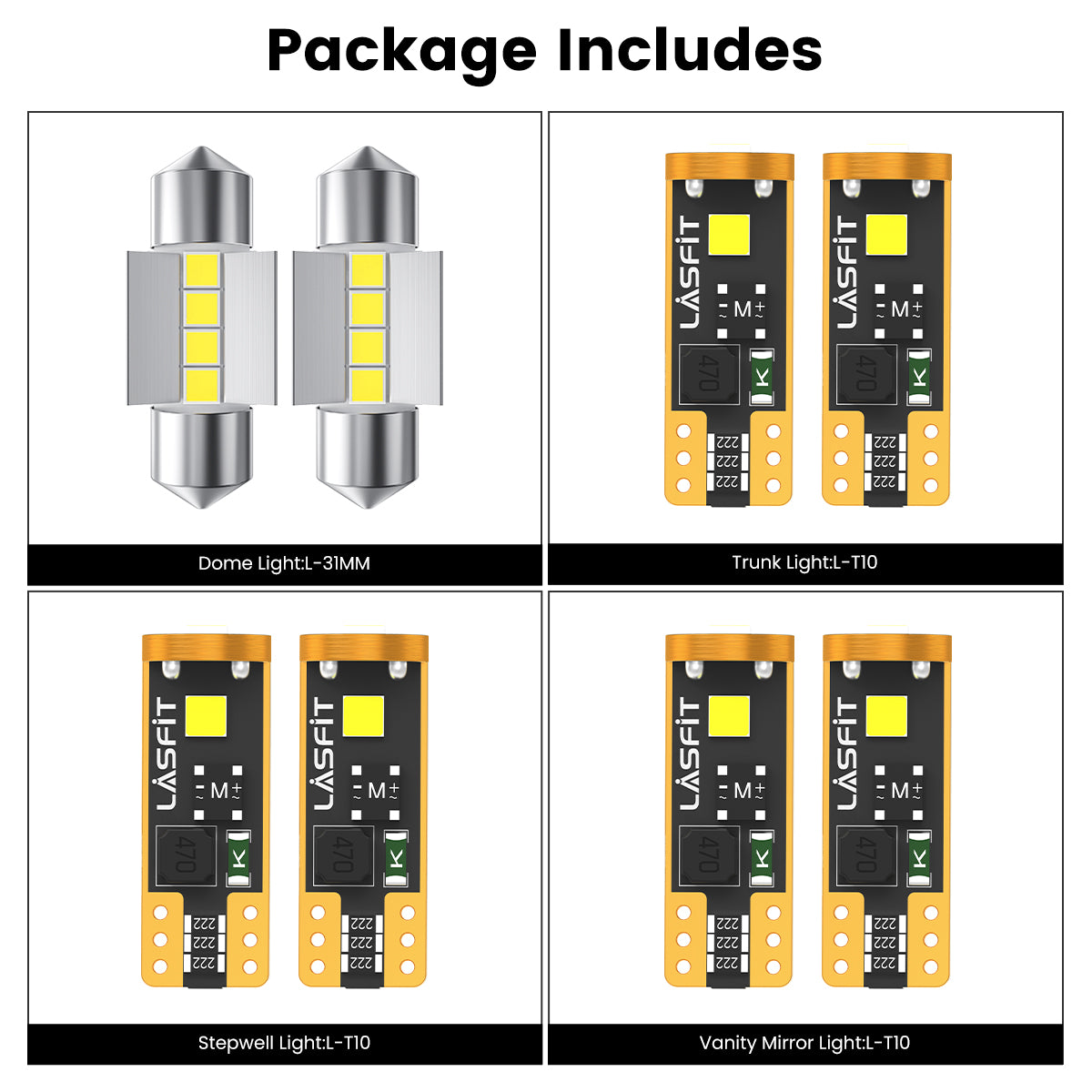 combo package led bulbs for 2018-2024 Toyota Camry XLE/XSE