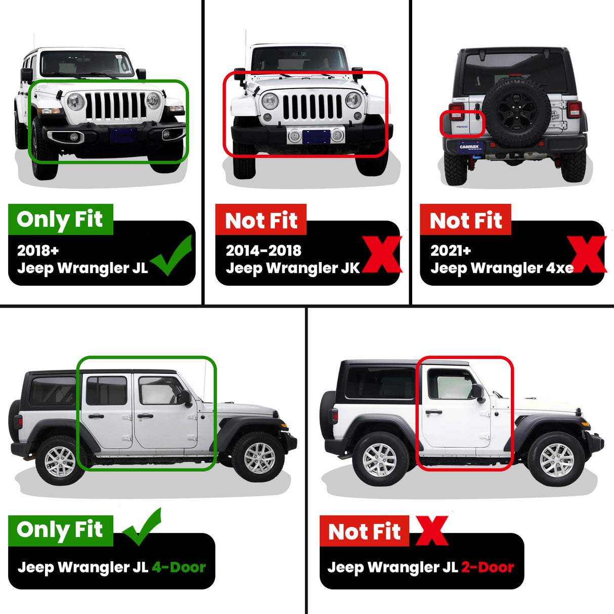 Fit for 2018-2026 Jeep Wrangler JL Floor Mats / Cargo Mat | 4-Door Only(Don't fit 4xe)