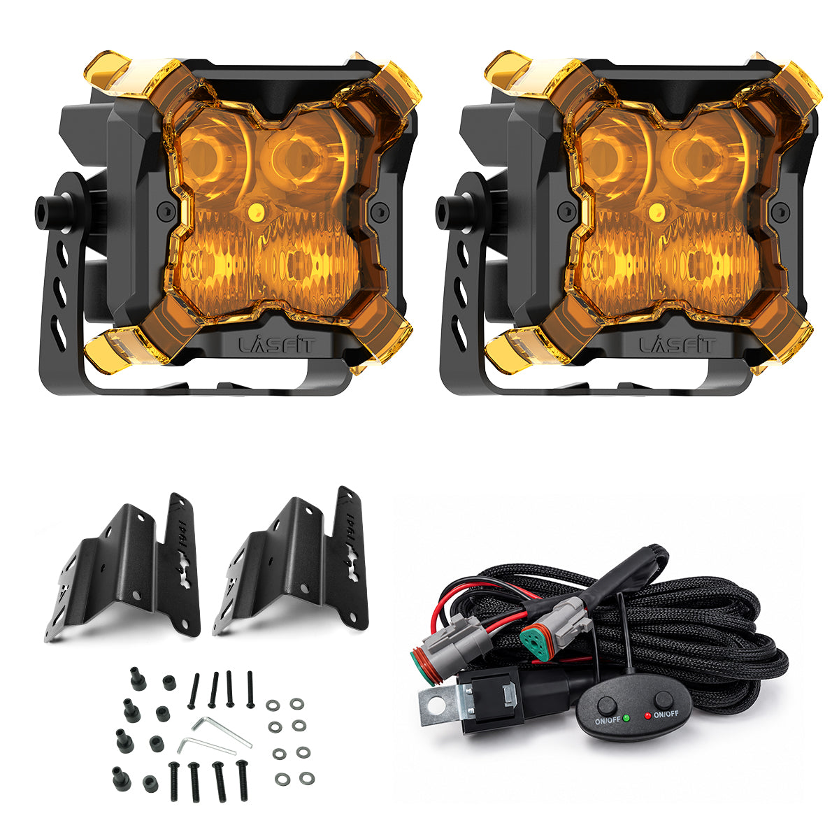 2018-2026 Jeep Wrangler Gladiator 3 inch amber combo ditch light