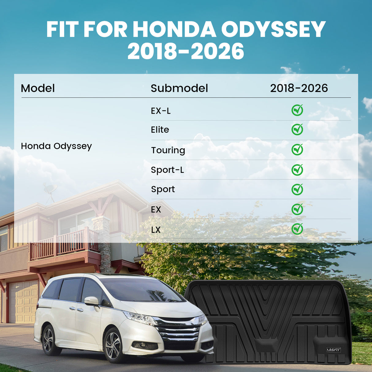 2018-2026 Honda Odyssey TPE Custom Cargo Mat Fitment