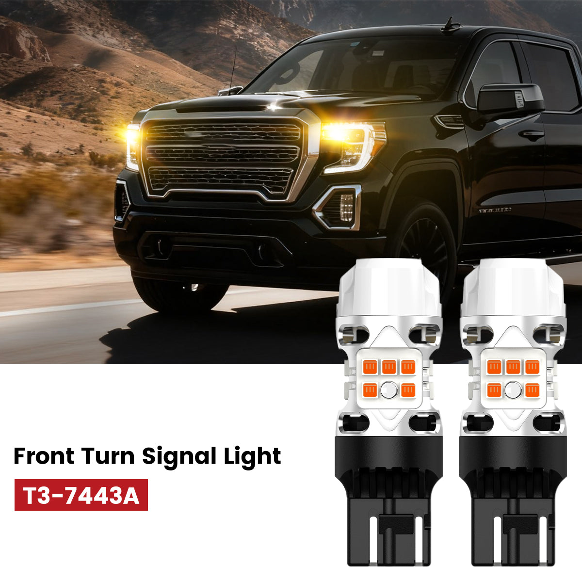 Lasfit 7443 led front turn signal light fit for 2019-2021 GMC Sierra 1500