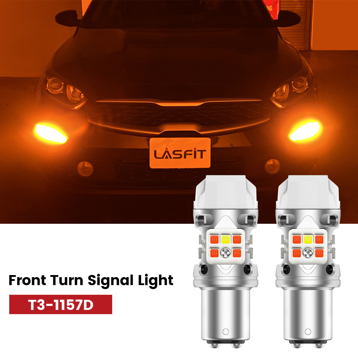 Lasfit 1157 led front turn signal lights fit for 2019-2021 Kia Forte