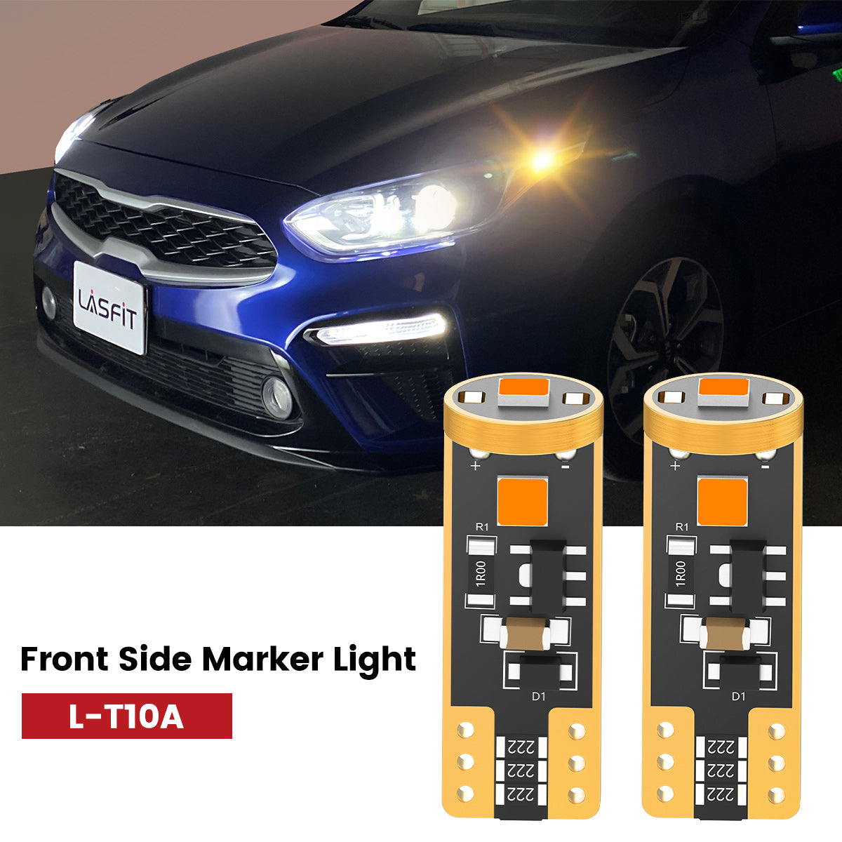 Lasfit 168 led front side marker lights fit for 2019-2021 Kia Forte