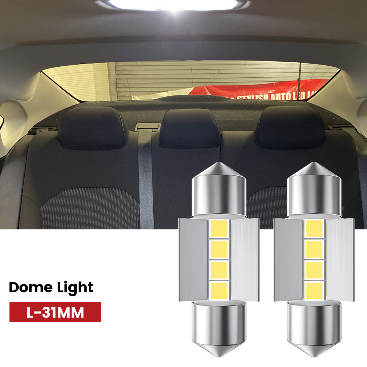Lasfit 31MM led dome lights fit for 2019-2021 Kia Forte
