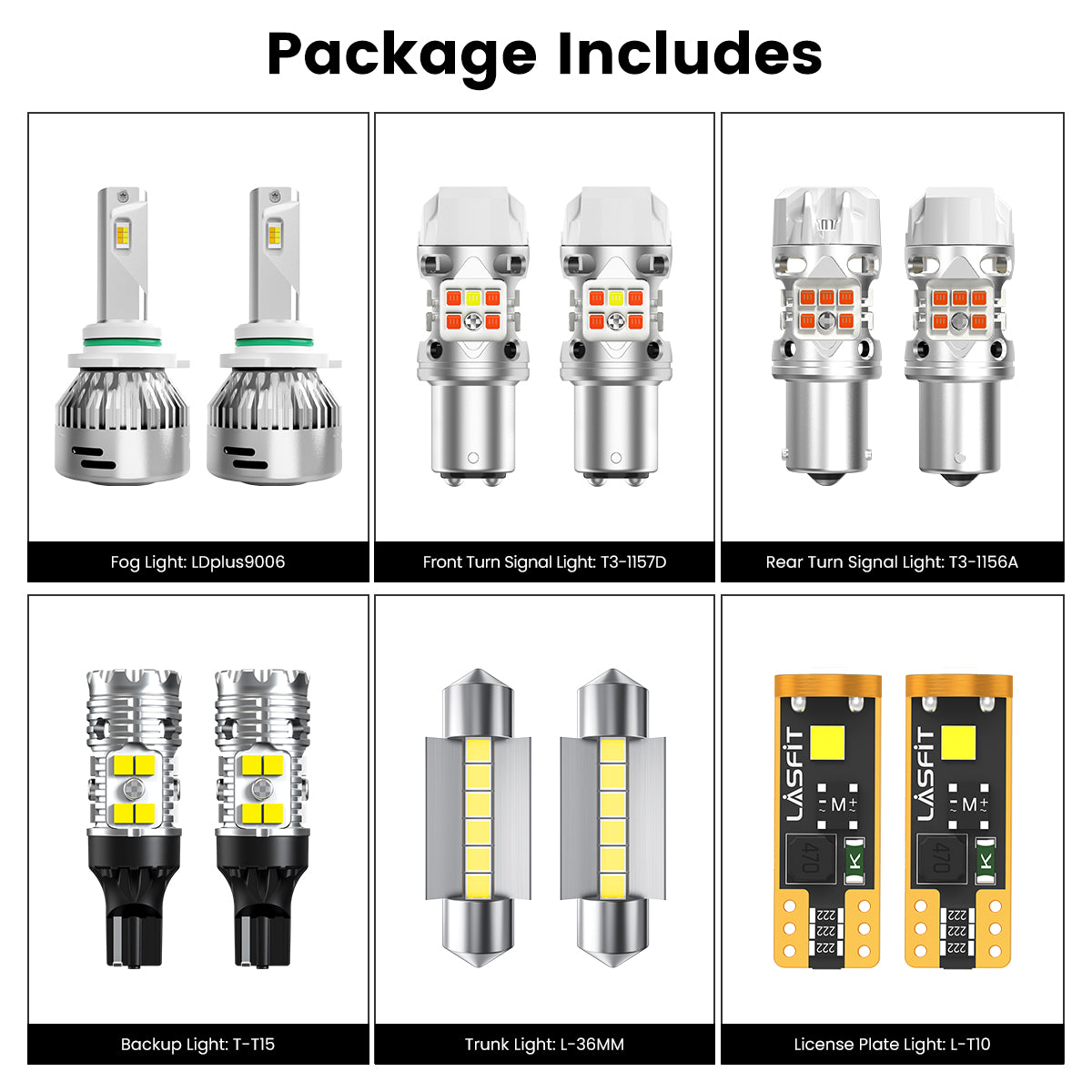 Lasfit combo package led bulbs for 2019-2021 Kia Forte GT/S/EX