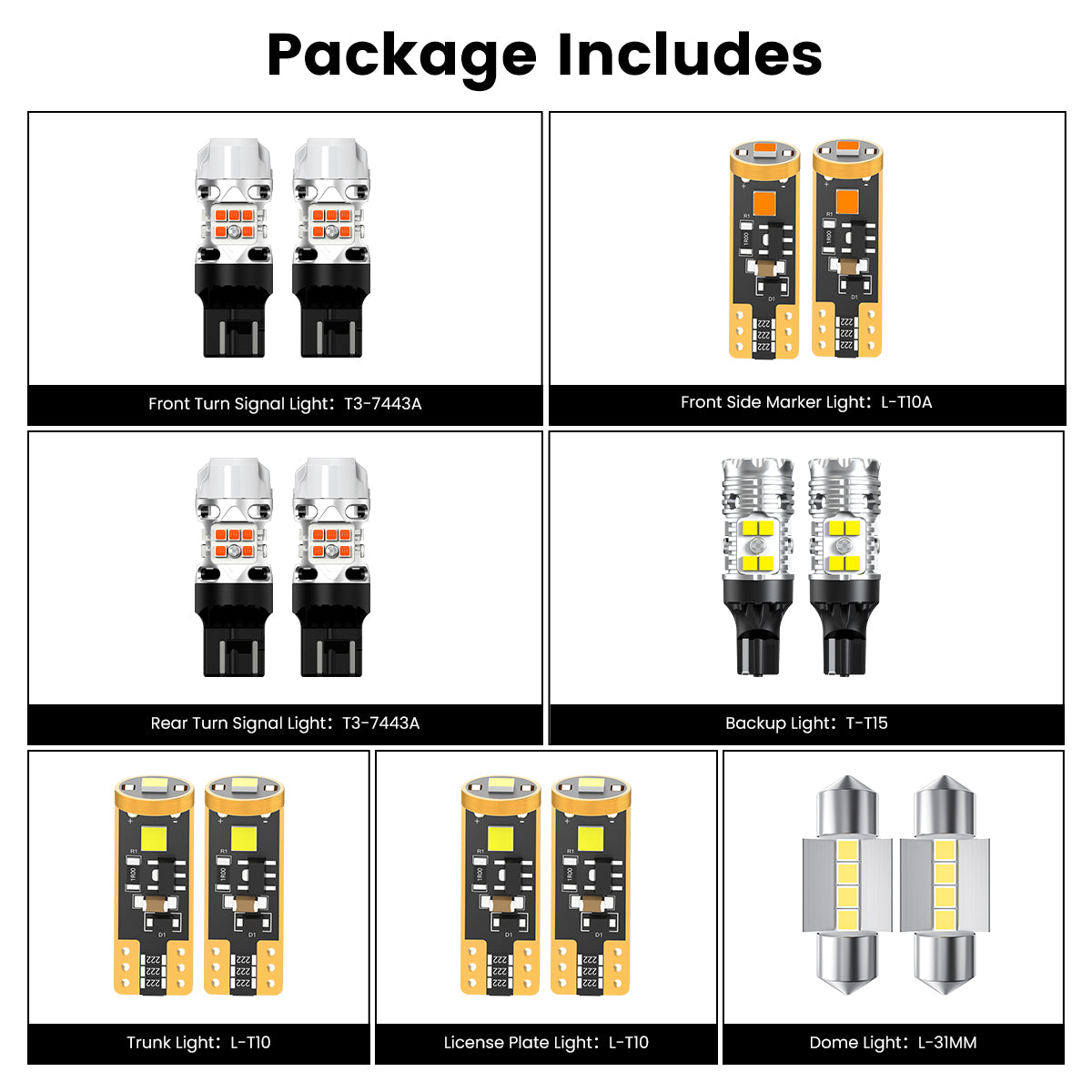 Lasfit combo package led bulbs for 2019-2021 Subaru Forester without fog lights