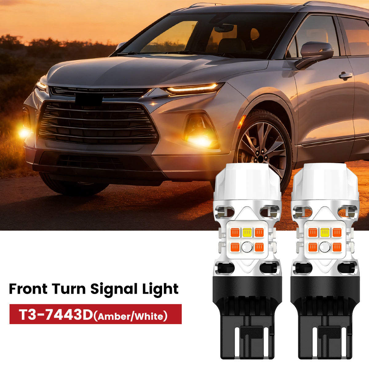 Lasfit 7443 led front turn signal light fit for 2019-2022 Chevrolet Blazer