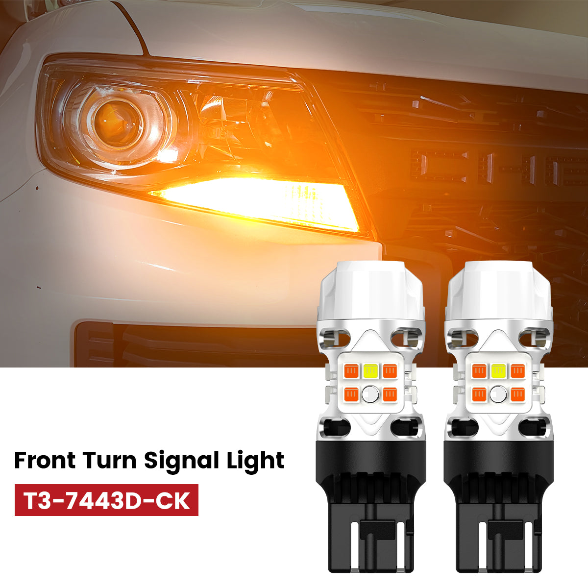 Lasfit 7443 led front turn signal lights fit for 2019-2022 Chevy Colorado