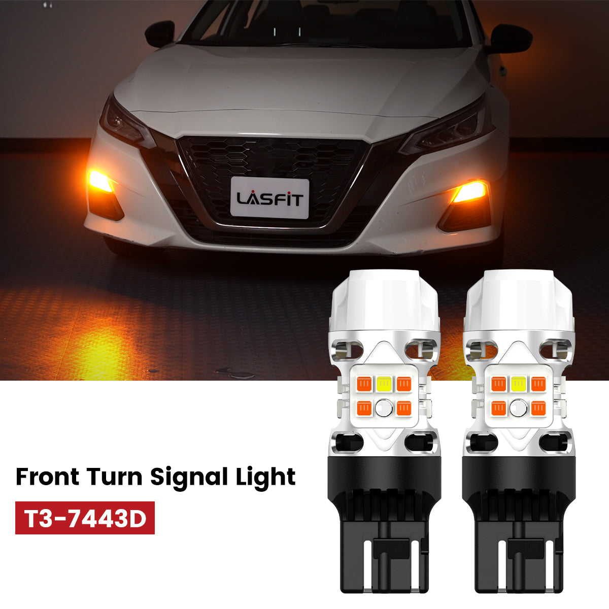 Lasfit 7443 led front turn signal lights fit for 2019-2022 Nissan Altima