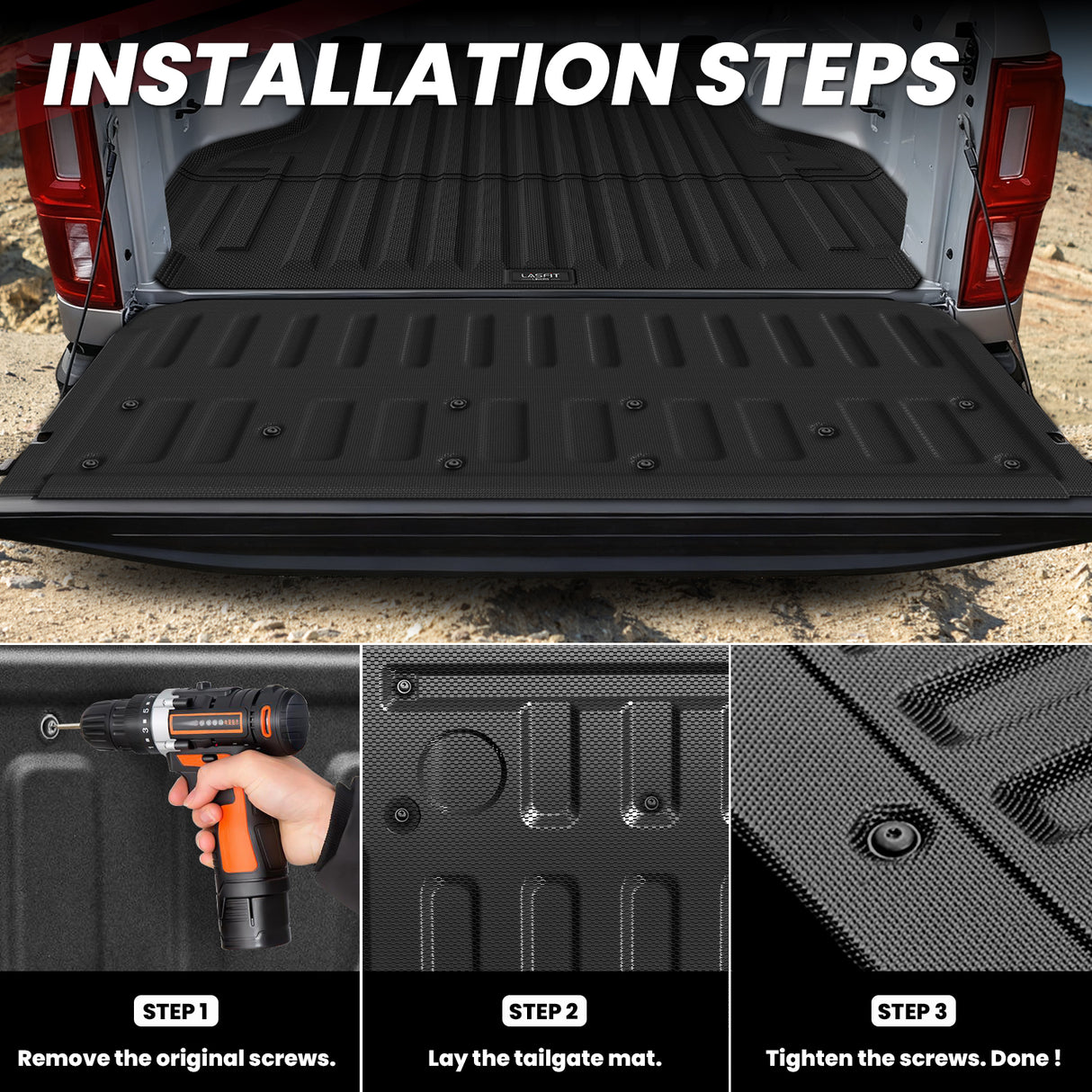 2019-2023 Ford Ranger Custom Tailgate Mat Installation Steps