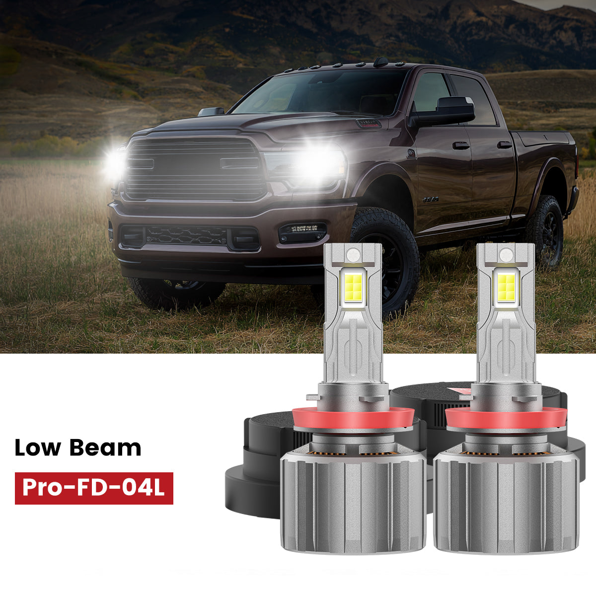 Lasfit custom-made H11 led bulbs fit for 2019-2024 Ram 2500HD 3500HD