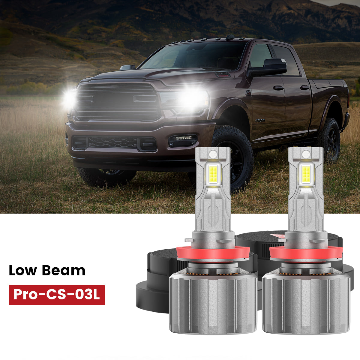 Lasfit custom-made H11 led bulbs fit for 2019-2024 Ram 2500HD 3500HD