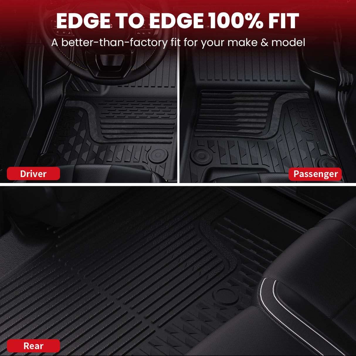 2019-2024 Ram 1500 Floor Mats Crew Cab Without Storage Fit Bench Seat Edge to Edge Fit