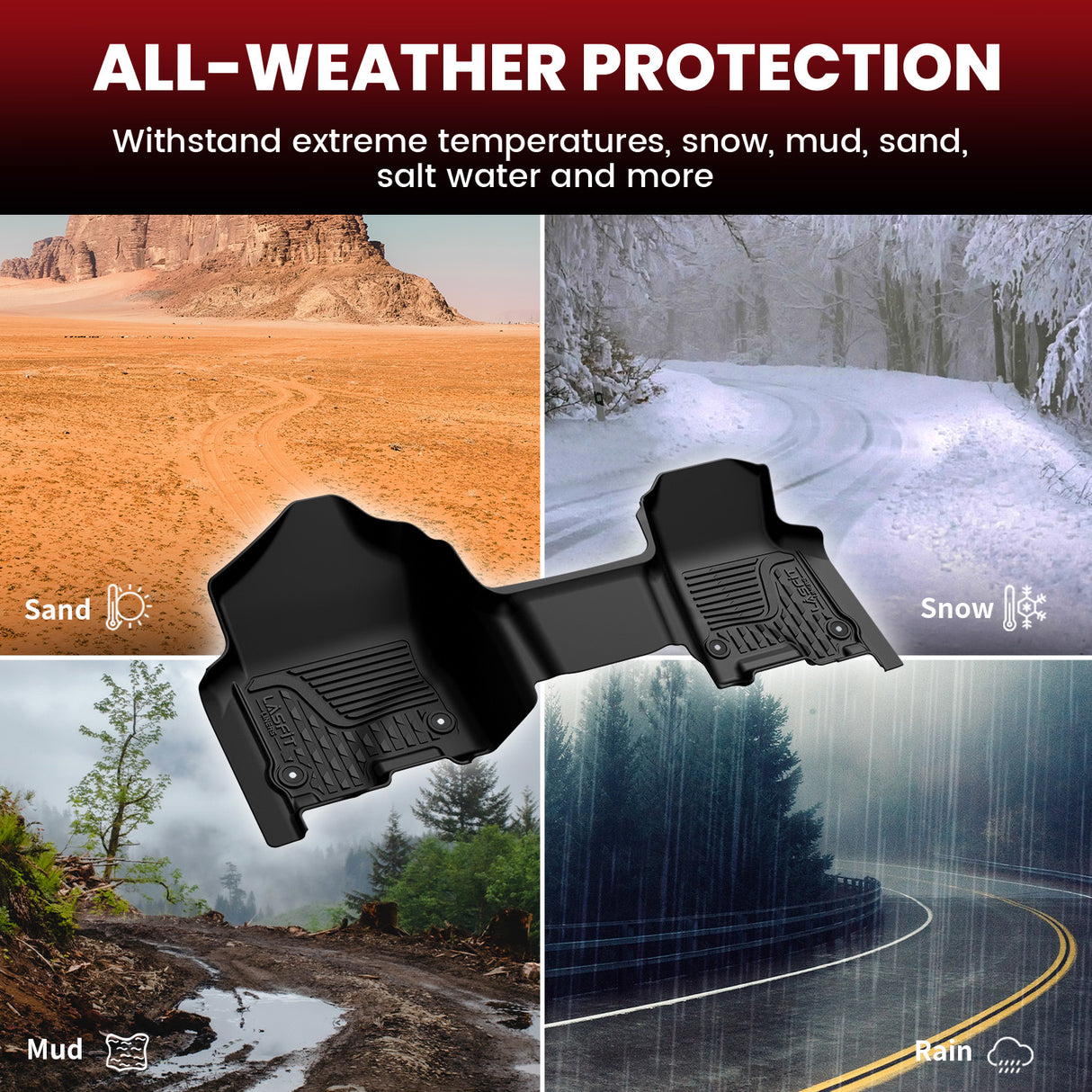 2019-2024 Ram 1500 Floor Mats Crew Cab With Storage Fit Bench Seat All Weather Protection