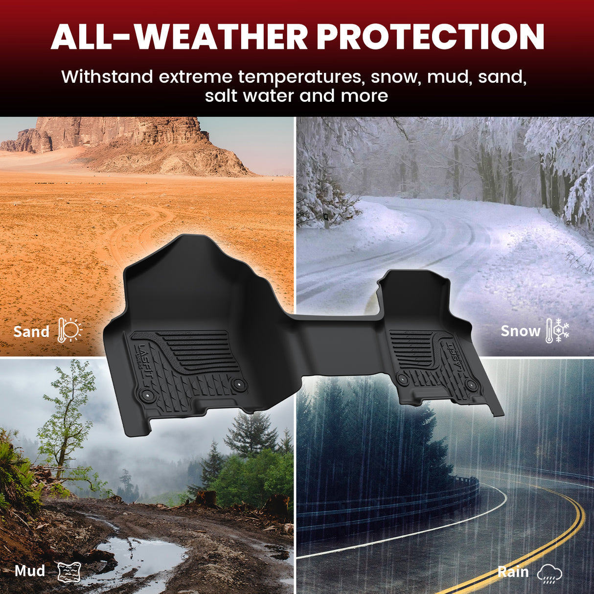 2019-2024 Ram 1500 1st & 2nd Floor Mats, Bench Seat & Quad Cab, All Weather Protection