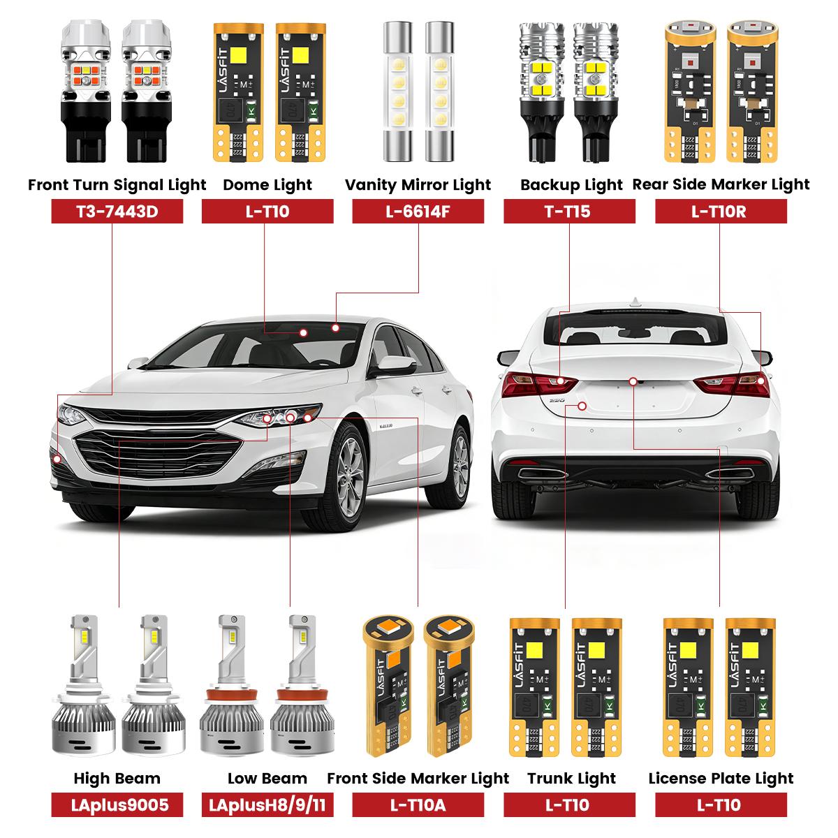 Fit for 2019-2025 Chevrolet Malibu LED Bulbs Upgrade | Tested and Verified