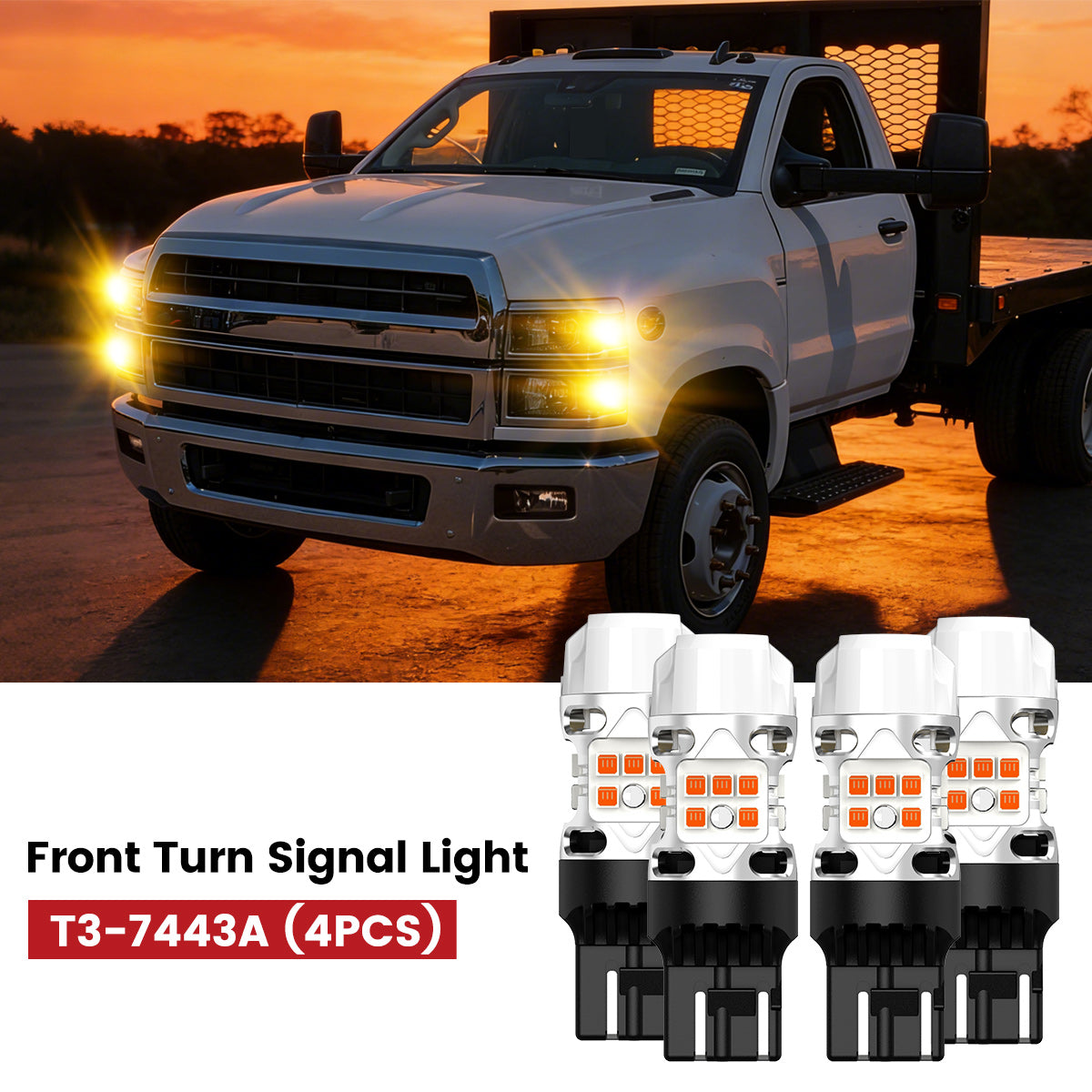 Lasfit 3157 led front turn signal light fit for 2019-2025 Chevrolet Silverado 4500 5500 6500