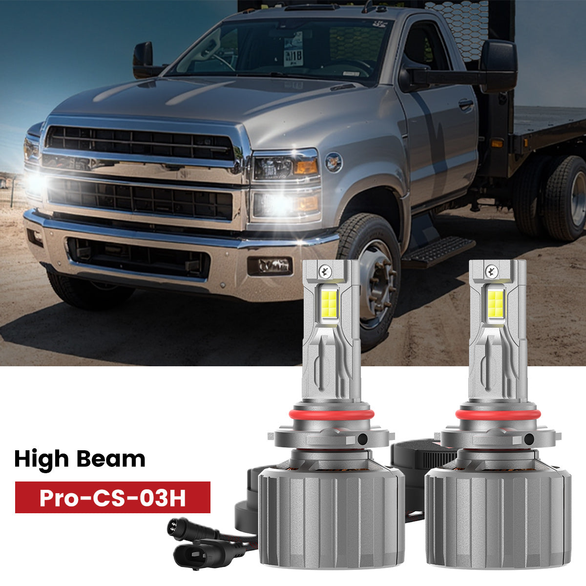 Lasfit 9005 led high beam fit for 2019-2025 Chevrolet Silverado 4500 5500 6500