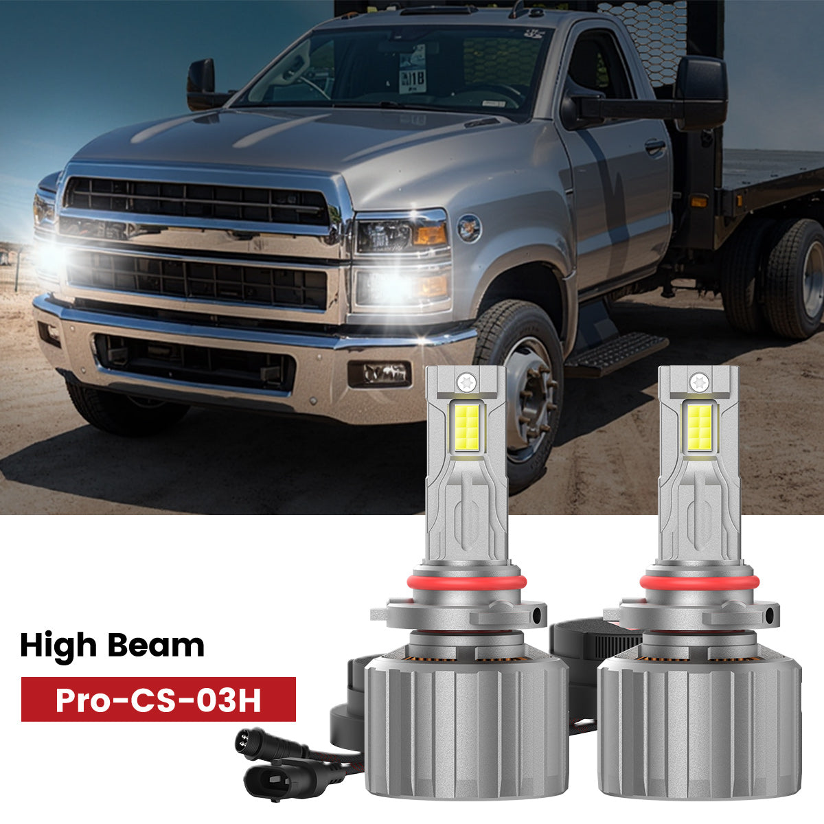 Lasfit 9005 led high beam fit for 2019-2025 Chevrolet Silverado 4500 5500 6500