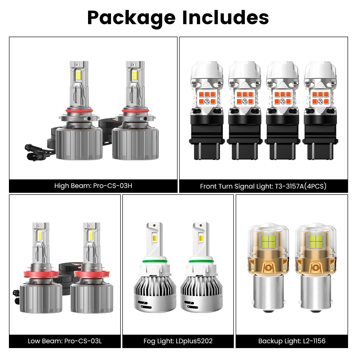 Lasfit combo package led bulbs for 2019-2025 Chevrolet Silverado 4500 5500 6500