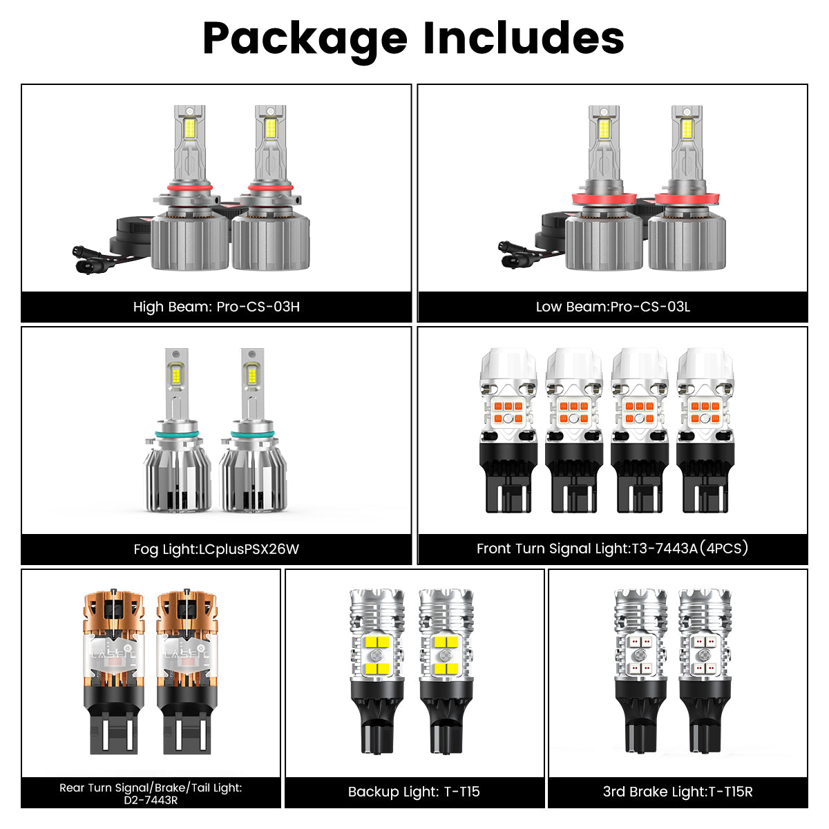 Lasfit combo package led bulbs for 2019-2025 Chevrolet Silverado 4500 5500 6500