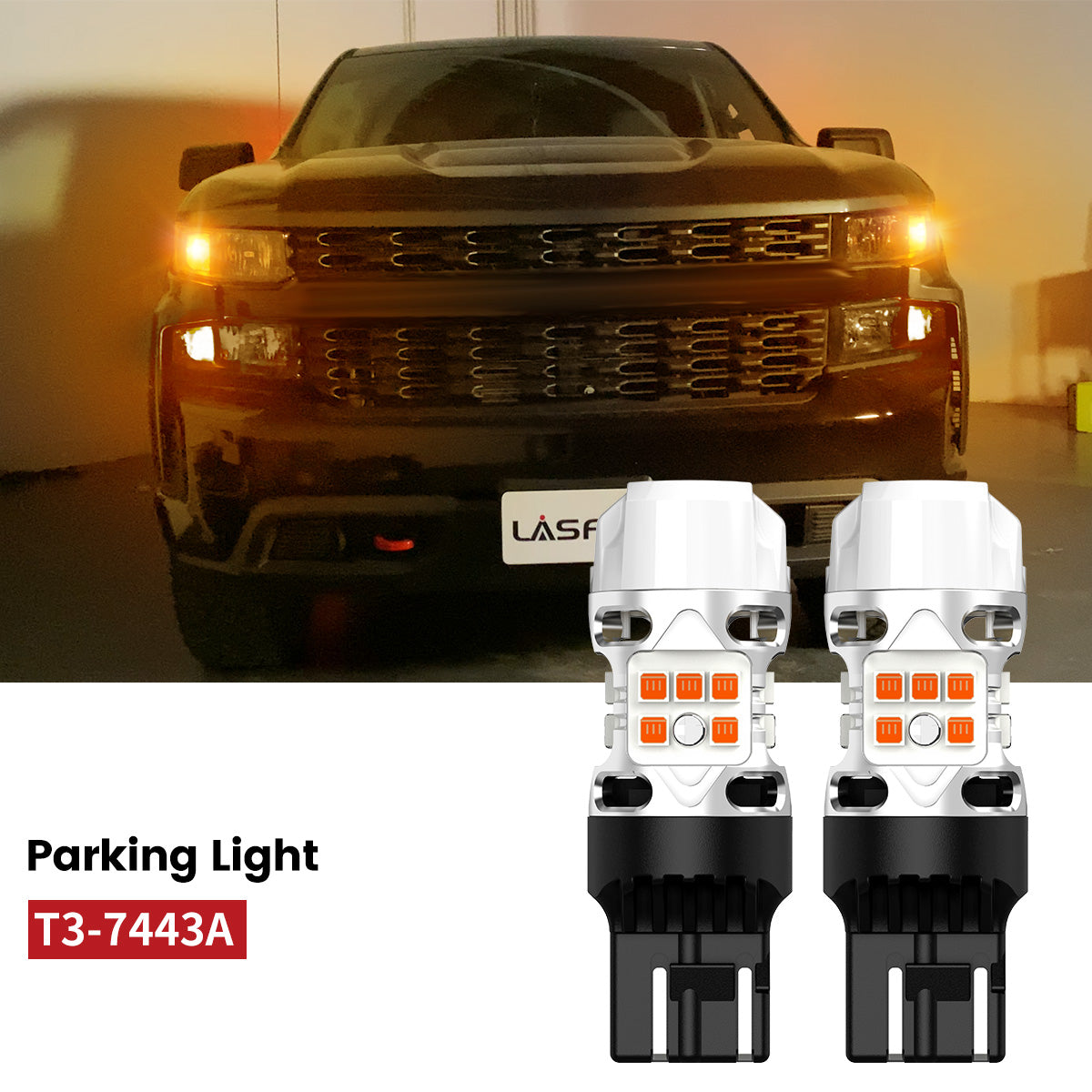 Lasfit 7443 led parking lights fit for 2019-2025 Chevy Silverado 1500 WT