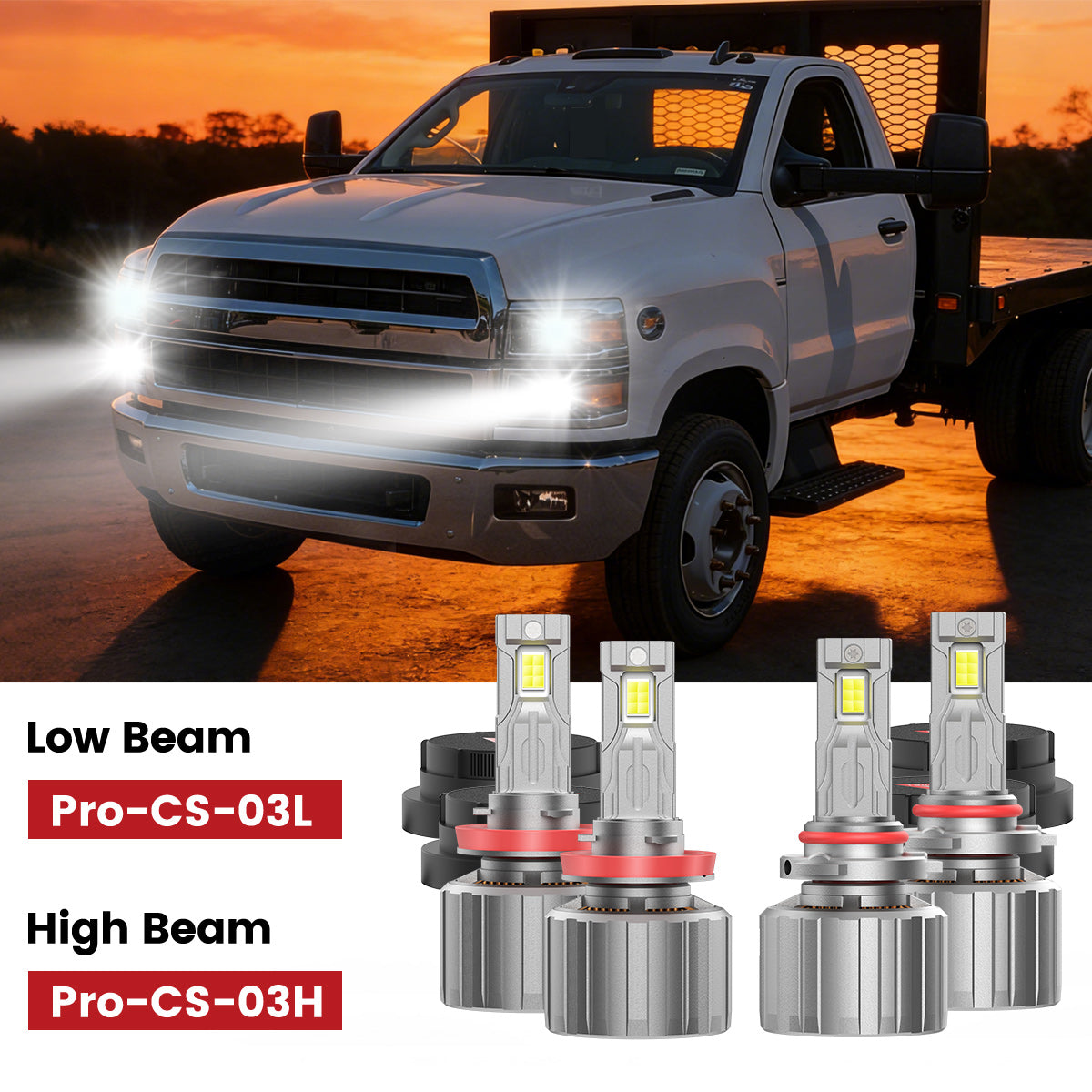 Lasfit best H11 9005 led headlight bulbs for 2019-2025 chevrolet silverado 4500 5500