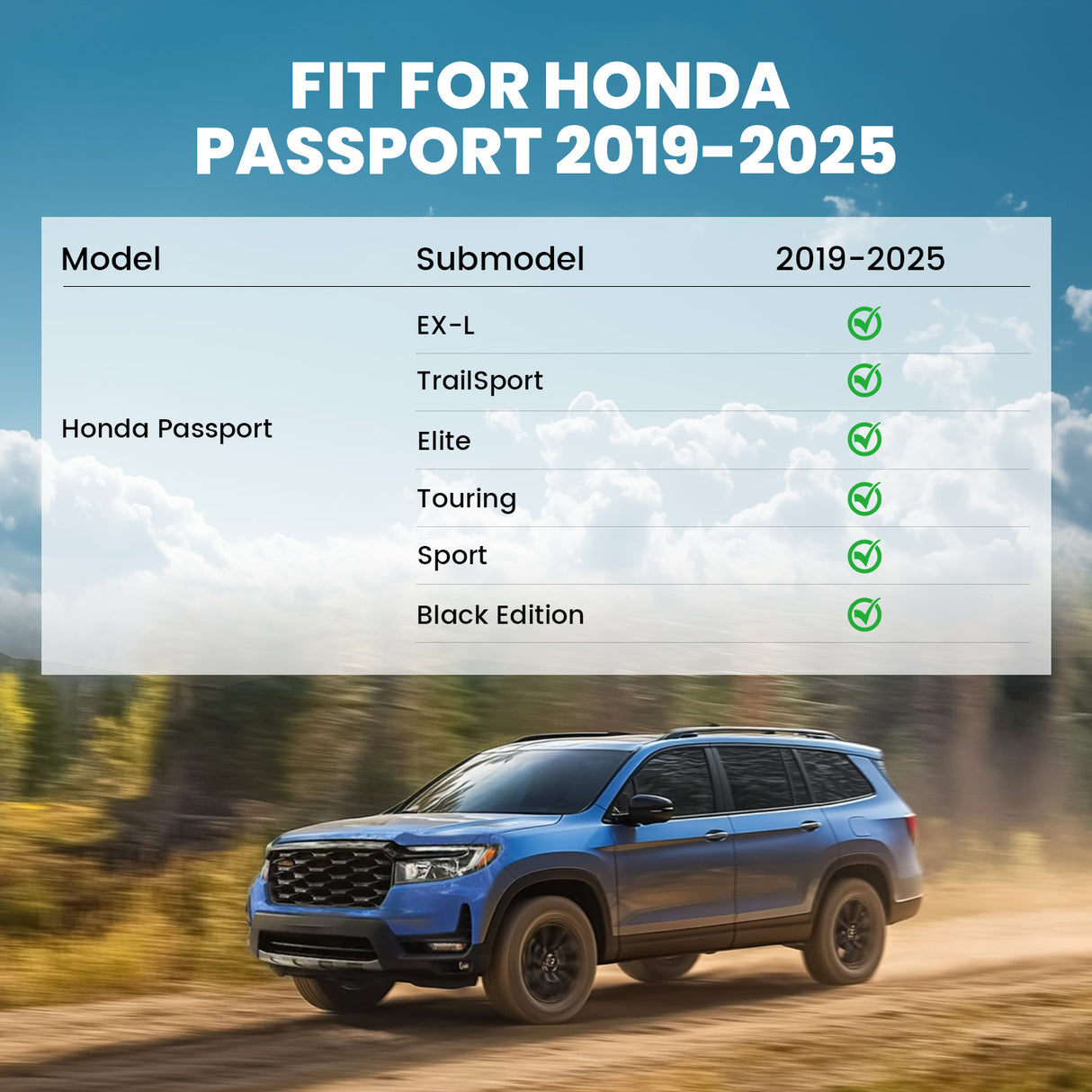 Fit for 2019-2025 Honda Passport Floor Mats or Cargo Mat