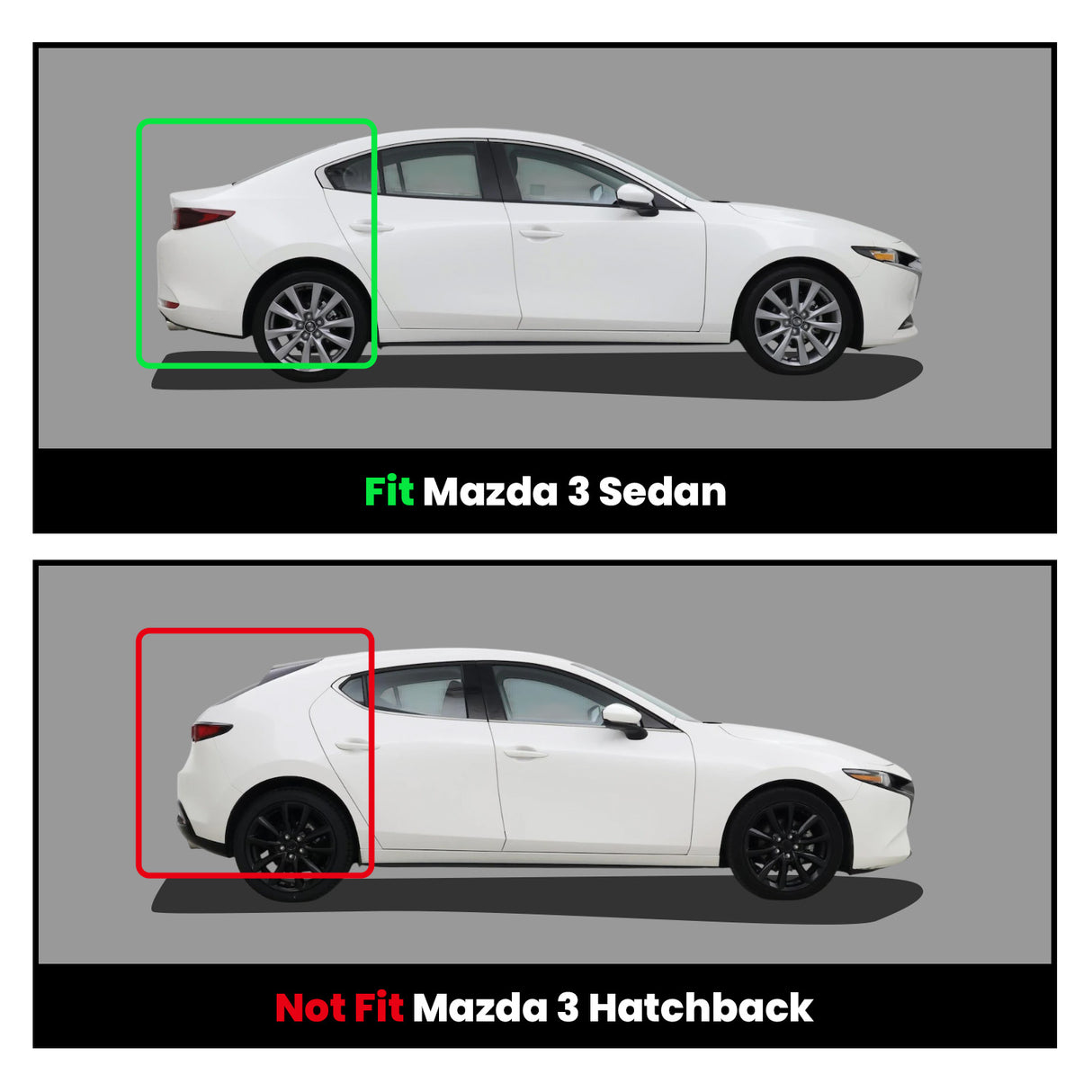 Fit for 2019-2025 Mazda Mazda3 All-weather Floor Mats, Fit Sedan Only