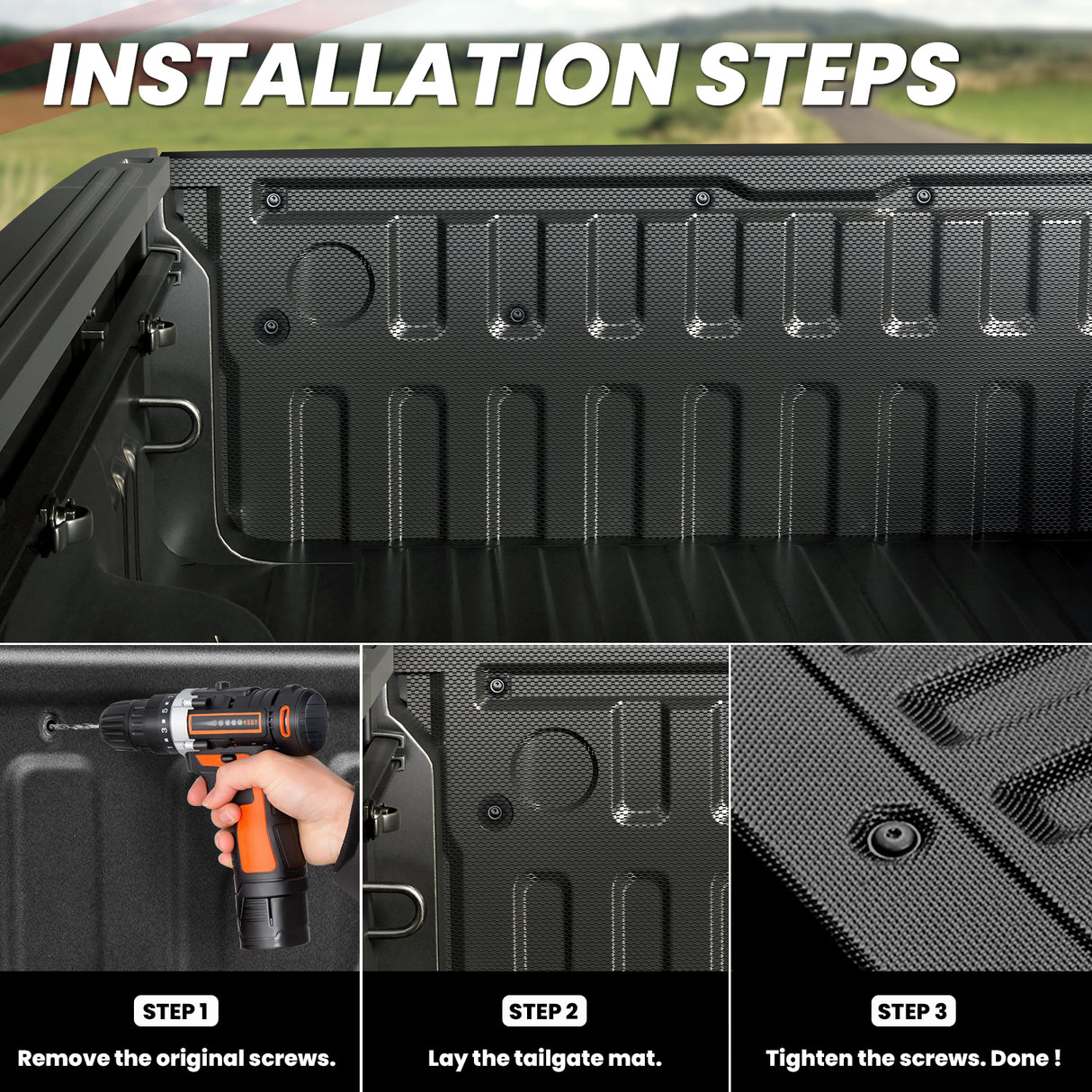 2019-2025 RAM 1500 Truck Tailgate Mat Installation Steps