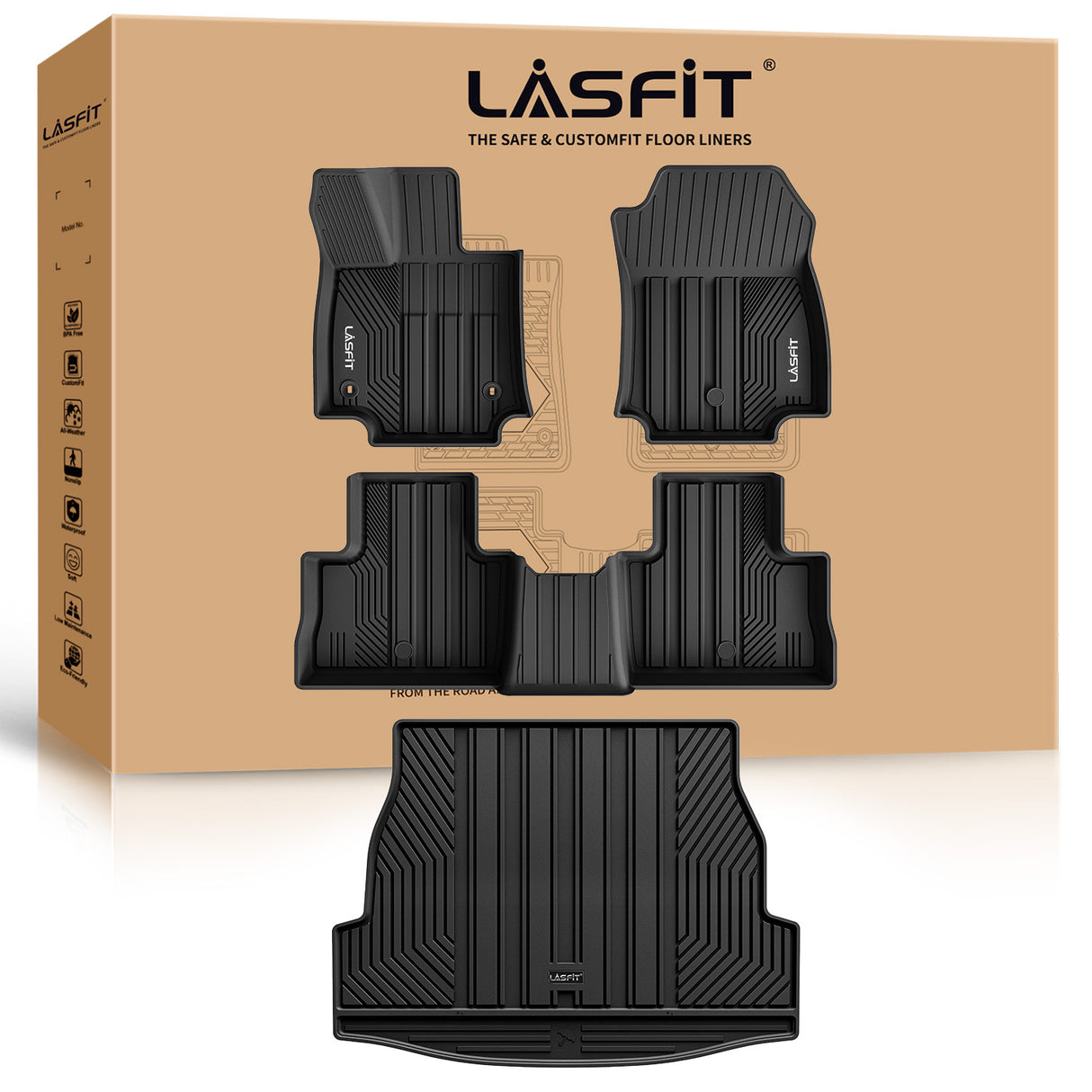 Fit for 2019-2025 Toyota RAV4 All-weather TPE Floor Mats & Cargo Mat