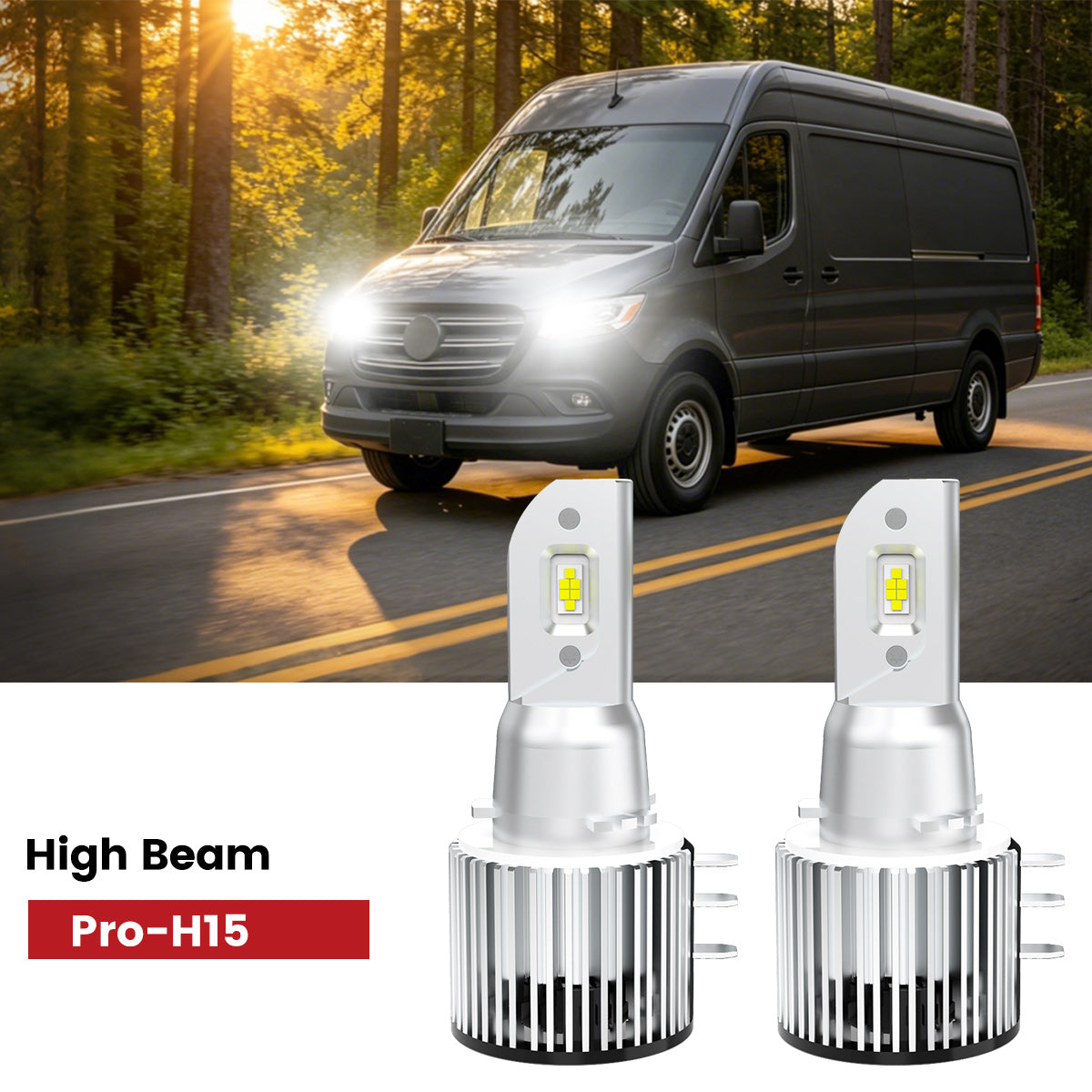 Lasfit H15 led High beam fit for 2019-2026 Mercedes-Benz Sprinter 1500/2500/3500/4500