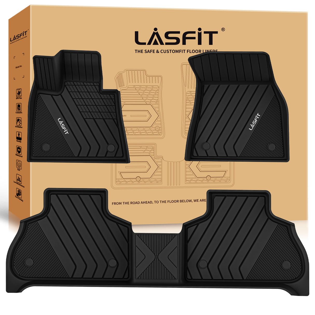 Fit for 2019-2026 BMW X5 (40i/ 45e/ 50i/ M/ M50i/50e) 5-Passenger Custom Floor Mats