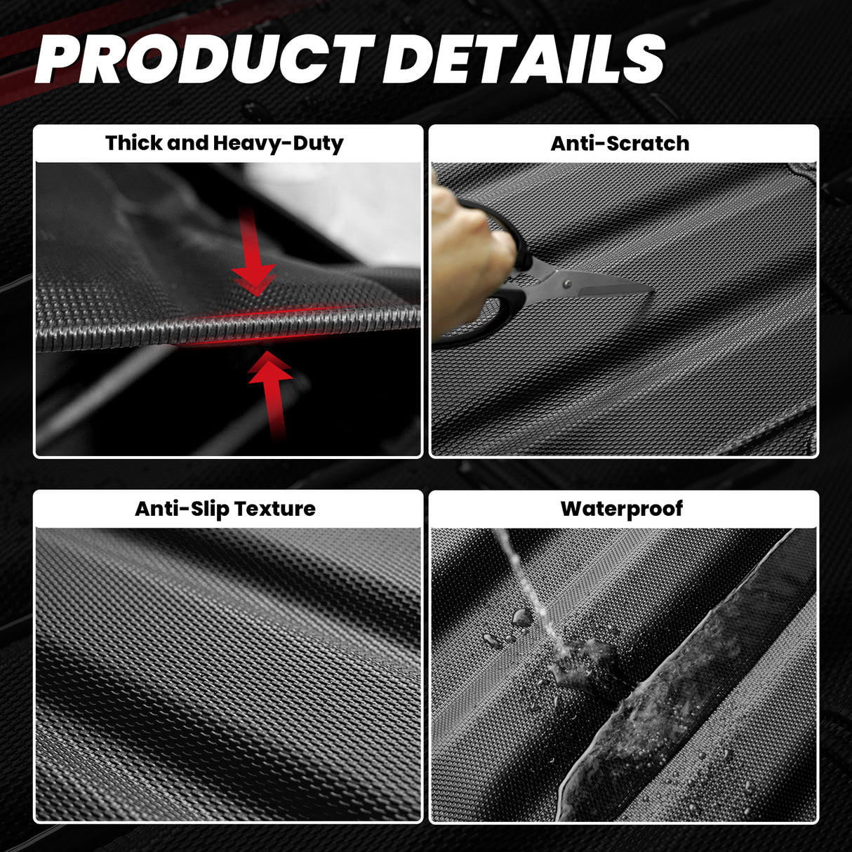 Fit for 2019-2026 Ram 1500 Truck Bed Mat & Tailgate Mat, Fit without RAM RamBox, Not Fit Drop-in liners