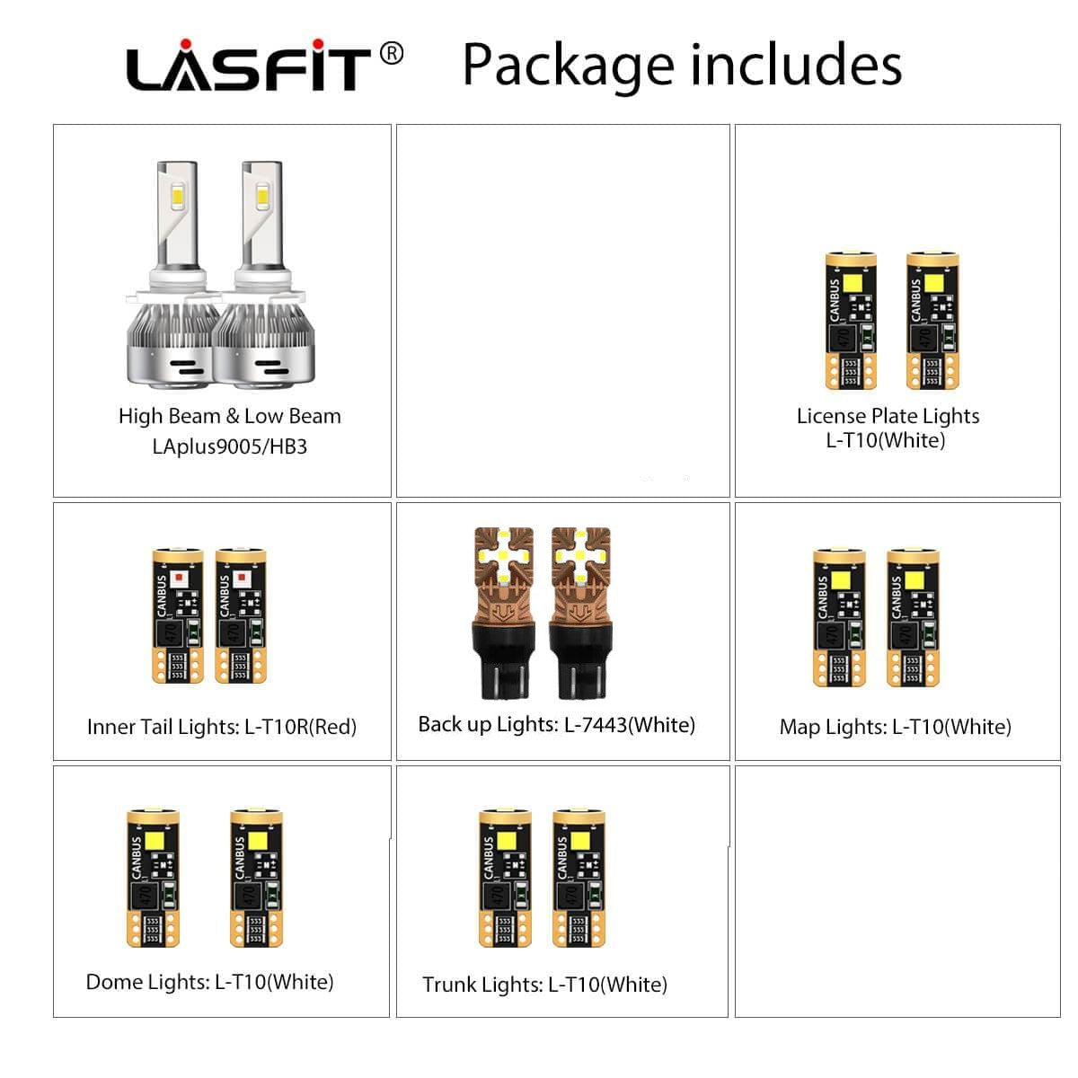 Fit for 2019 Chevrolet Cruze LED Bulbs 9005 Exterior Interior Lights